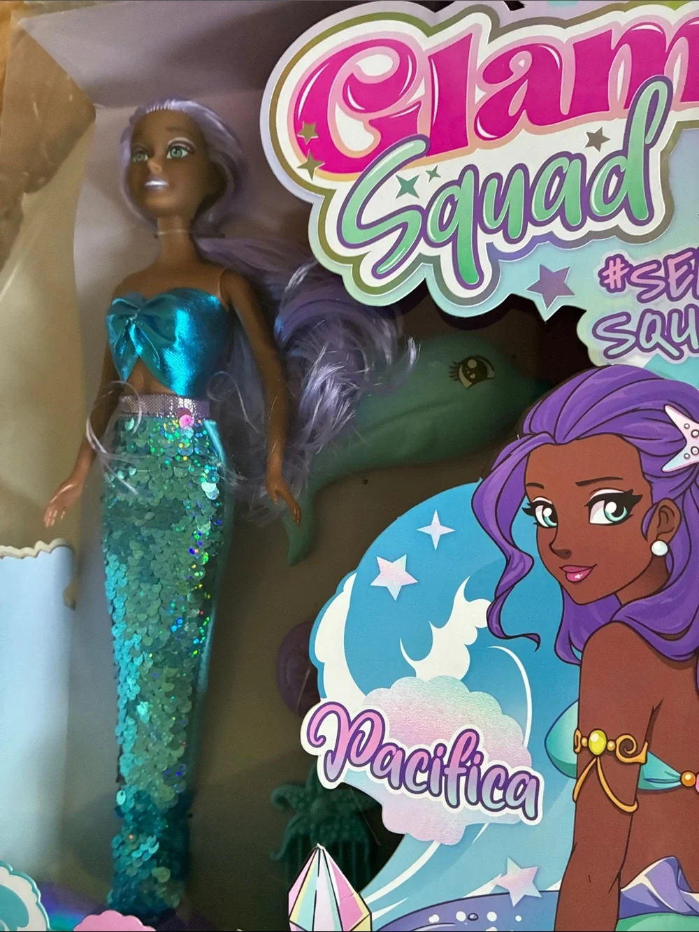 Glam Squad 2 You Pacifica Mermaid Doll – Purple Hair, Teal Outfit